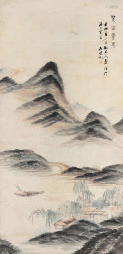 吴湖帆（1894～1968） 壬戌（1922）年作 楚山云雨 立轴 设色纸本