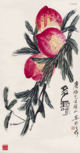 娄师白（1918～2010） 多寿 镜框 设色纸本