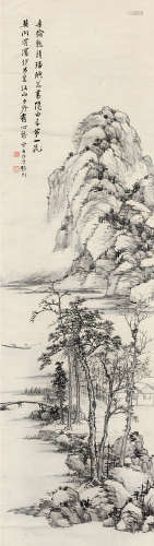 范松（1872～1922） 寒江独钓 立轴 水墨纸本