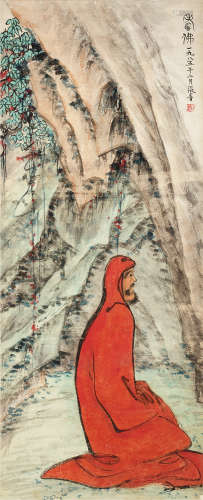 张晋（1907～1987） 1985年作 寿佛 立轴 设色纸本