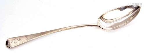 George III Old English basting spoon, initialled, length 30.5cms, weight approx 121gms, London 1807,