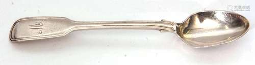 Early Victorian single struck Fiddle and thread egg spoon, initialled, length 12cm, weight approx