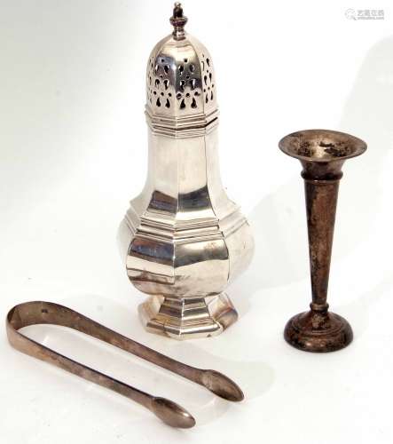 Mixed Lot: comprising a Whitby plate table caster of faceted baluster form, together with a