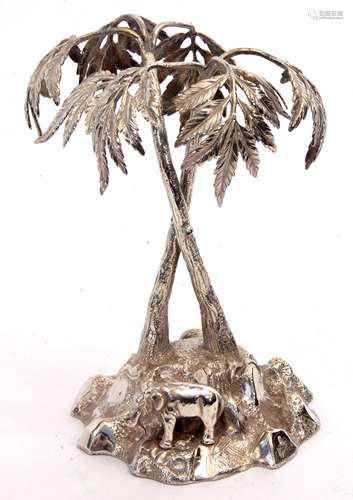 Late 19th century electro-plated table centrepiece modelled as a naturalistic rocky outcrop with