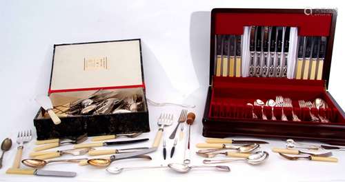 Large quantity of various electro-plated flatware and cutlery including Kings, Fiddle and Old