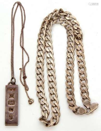 Mixed Lot: hallmarked Silver Jubilee pendant on a sterling stamped trace chain, together with a