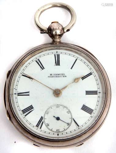 First quarter of 20th century silver cased open face lever watch, H Samuel - Manchester, 54132,