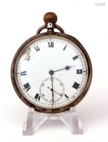 First quarter of 20th century silver cased open face lever watch, SS & Co, the frosted and gilt