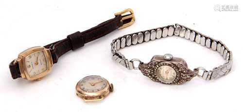 Mixed Lot: comprising a 9ct gold ladies Centaur watch, a 17-jewel movement to a signed and