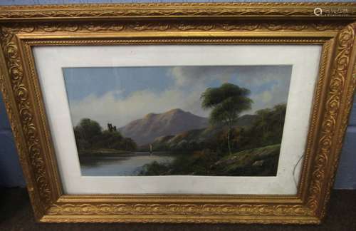 Victorian School, pair of oils on board, Lakeland scenes, 25 x 44cm