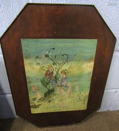 Unsigned pair of oils on panel, Fairies and Goblins (one inscribed MacIntyre Industries, London