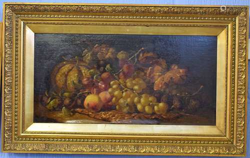 Charles Thomas Bale (act 1866-1895), Still Life study of mixed fruit oil on canvas, signed lower