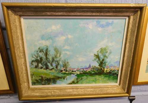 William Henry Ford, signed oil on board, 