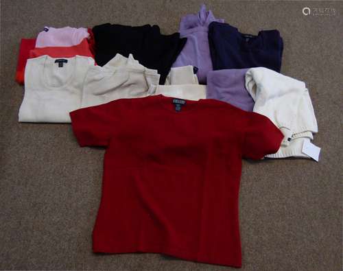 Box of various ladies knitwear and clothing, to include Lands End