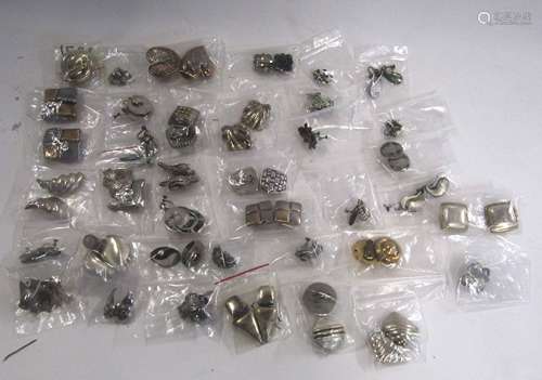 Bag: 37 pairs of Earrings, some stamped 925