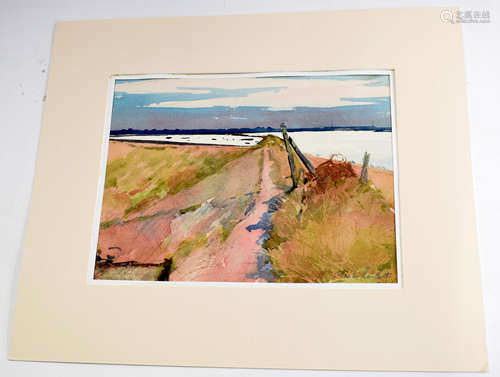 •AR Charles Bartlett, PPRWS, RE, ARCA (1921-2014), Estuary scene, watercolour, signed lower right,