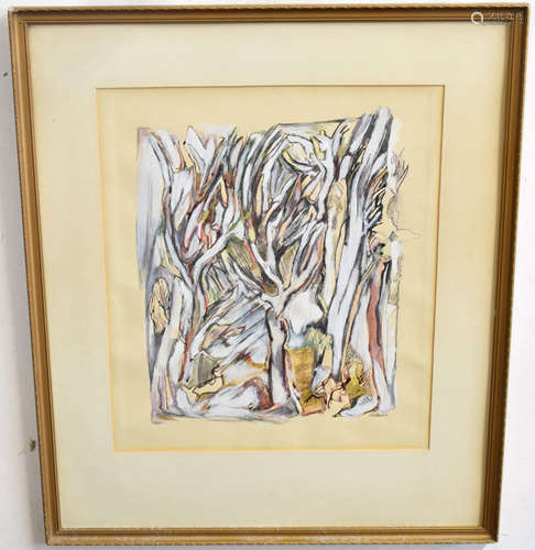 Modern School (20th century), Woodland, watercolour and gouache, indistinctly signed lower right, 33