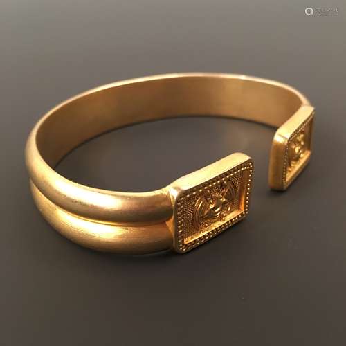 Chinese Gilt Gold Bracelet