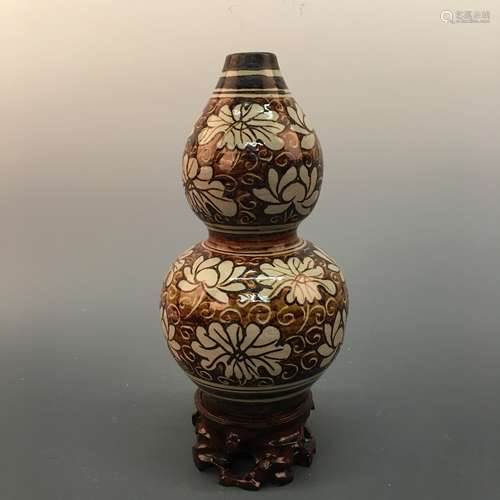 Chinese Ci Zhou Double-Gourd Porcelain Vase