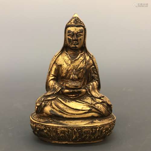 Chinese Gilt Bronze Dalai Figure