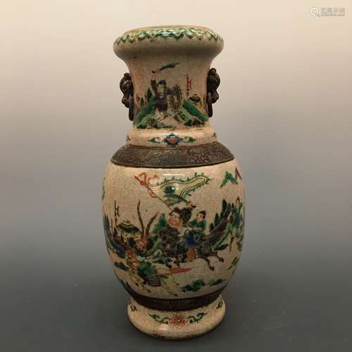 Chinese Wucai 'Figure' Porcelain Vase, Chenghua Mark