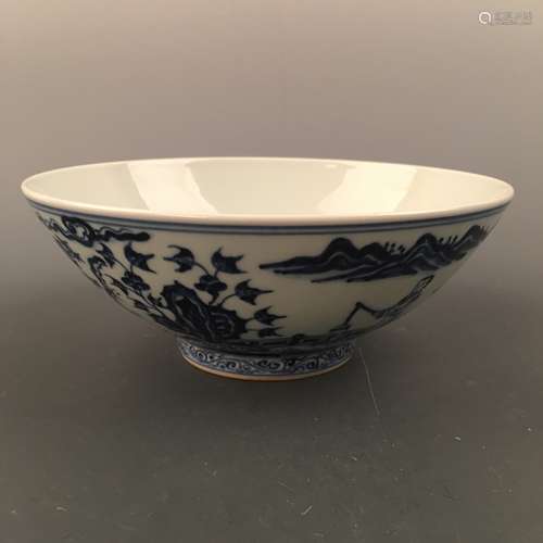 Chinese Blue-White Bowl, Xuande Mark