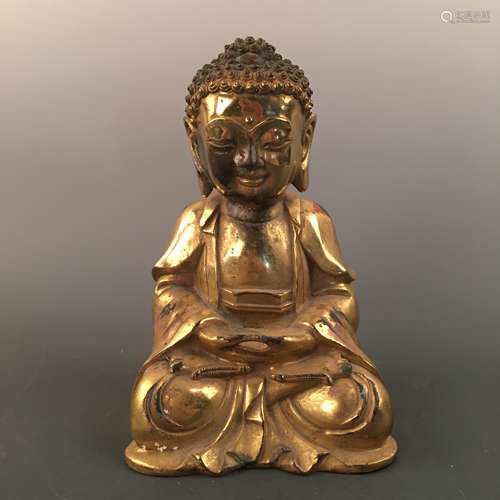 Chinese Gilt Bronze Gautama Buddha Figure