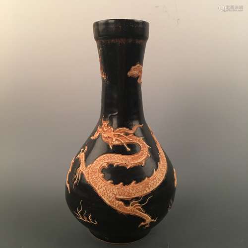 Chinese Ding Ware 'Dragon' Bottle Vase