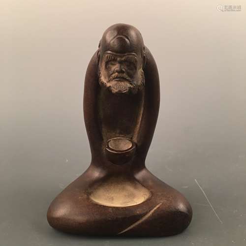 Chinese Purple Ceramic Luohan Figure