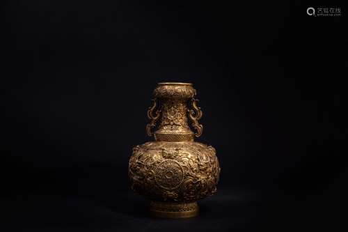 A Chinese Gilt Bronze Vase