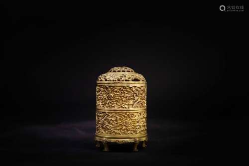 A Chinese Gilt Bronze Incense Burner