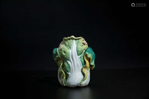 A Chinese Bionic Glazed Porcelain Water Pot