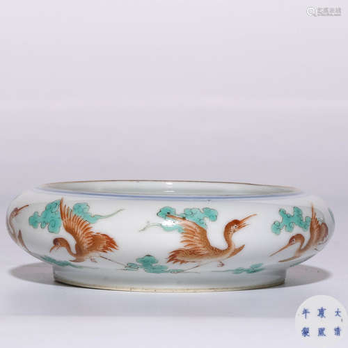 A Chinese Famille-Rose Porcelain Brush Washer