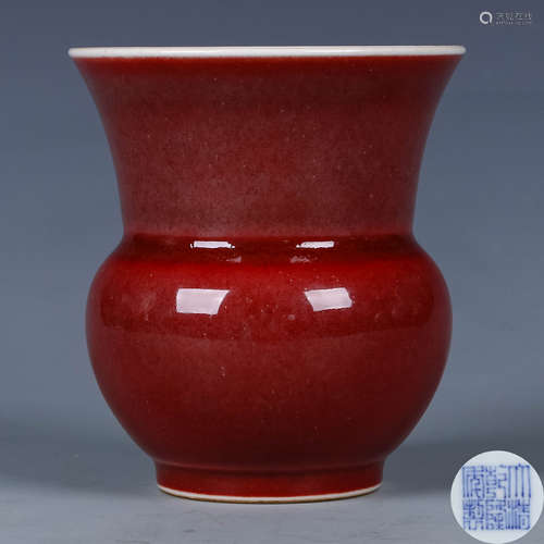 A Chinese Red Glazed Porcelain Vase