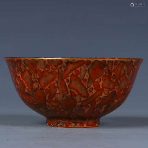 A Chinese Stone-Pattern Glazed Porcelain Bowl
