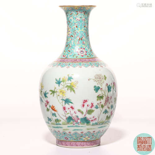 A Chinese Famille-Rose Porcelain Vase