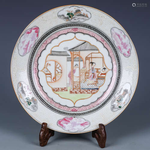 A Chinese Famille-Rose Porcelain Plate