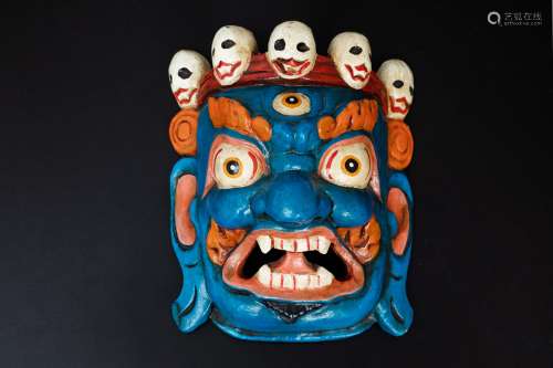 A Chinese Carved Wood Mask