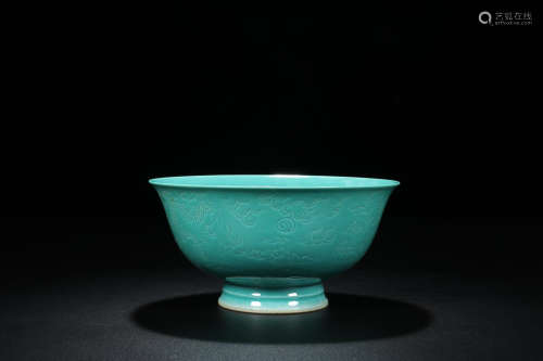 KANGXI MARK GREEN GLAZE BOWL