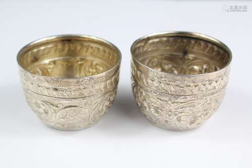 A Pair of Victorian Circular Silver Salts; the salts having London hallmark, mm Charles Stuart Harris, dated 1882