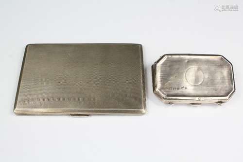 A Silver Cigarette Case, Birmingham hallmark, dated 1957, mm W