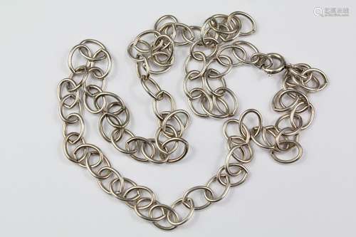 A Silver Necklace, purchased from Tiffany's, length 60 cm, weight 25