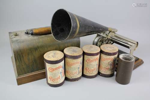 A Vintage American Patent 'The Graphophone', complete with winder key and horn