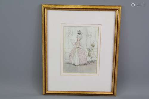 Hugh Thomson (1860-1920) Four Comical Prints depicting scenes from the Drawing Room, approx 12 x 16 cms, framed and glazed