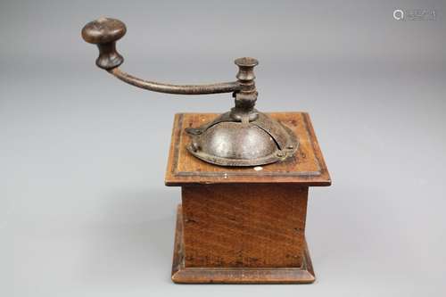 A Victorian French Brevete Depose Coffee Grinder