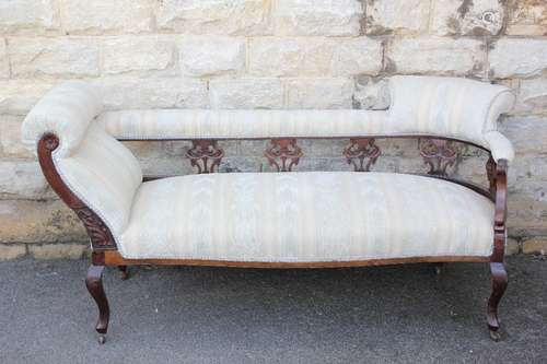 A Victorian Mahogany Salon Suite, comprising settee approx 175 l x 75 w x 80 h cms and two matching easy chairs