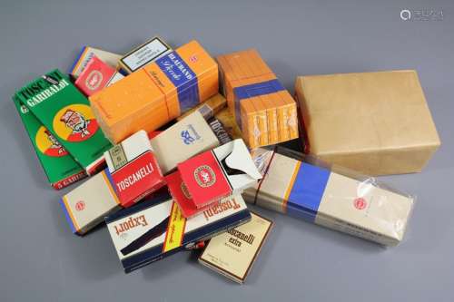 A Selection of Cigarillos; the selection comprises Blauband Fino, Toscani Garibaldi, Toscanelli, Toscano Classico and other small cigarillos in their packets