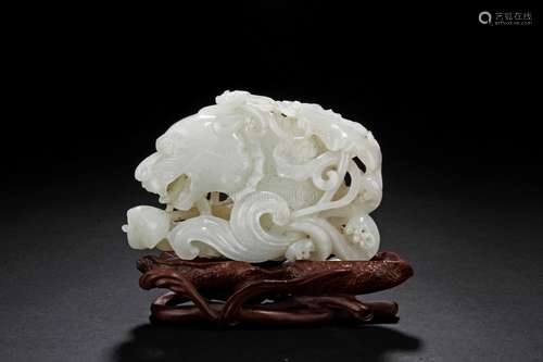 WHITE JADE MODEL OF DRAGON