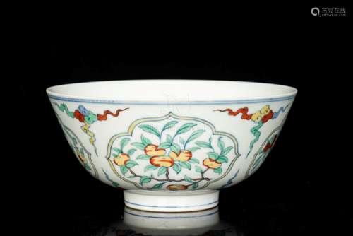 A DOUCAI FLORAL BOWL