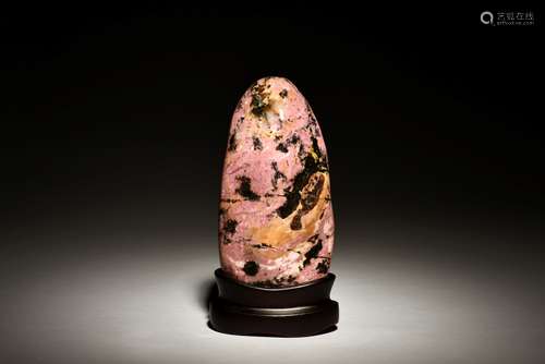 TAIWANESE RHODONITE STONE WITH STAND